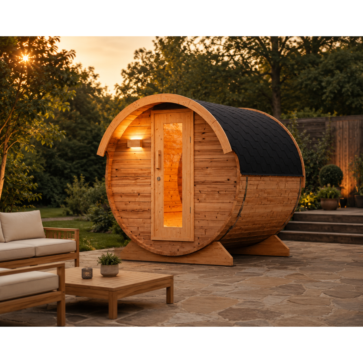 Sauna extérieur compact — Photographie de référence (1)